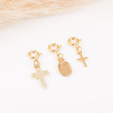 Charm - Mousqueton - Croix - Plaqué or - INTERCHANGEABLE