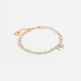 Bracelet - Double rang - Lune -  Amazonite - Plaqué or - ESSENTIELS
