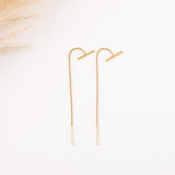 Boucles d'oreilles - Chainette - Barre - Plaqué or - INAYA