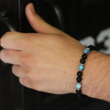 Bracelet homme - Onyx - Apatite - Argent - MERES
