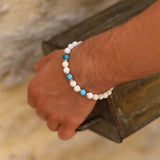 Bracelet homme - Magnésite & Apatite - Argent - ALHENA