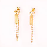 Boucles d'oreilles - Chaîne couleur - Acier inoxydable - AMOUR