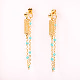 Boucles d'oreilles - Chaîne couleur - Acier inoxydable - AMOUR