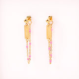 Boucles d'oreilles - Chaîne couleur - Acier inoxydable - AMOUR