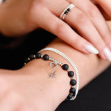 Bracelet - Pierre - Onyx - Argent - MAYA