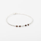 Bracelet - Perle - Cristaux - Chocolat - Argent - SUBTIL
