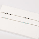 Chaîne de cheville - Perle - Cristaux - Argent - SUBTIL