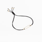 Bracelet - Cordon noir - Plaqué or - OSMOSE