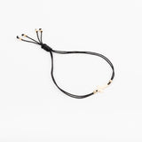Bracelet - Cordon noir - Plaqué or - OSMOSE