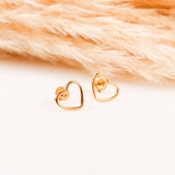 Boucles d'oreilles - Coeur - Acier inoxydable - COEUR OUVERT