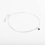 Bracelet chaîne cheville - Onyx - Argent - NINA