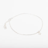 Bracelet chaîne cheville - Agate Blanche - Argent - NINA