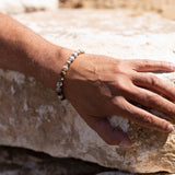 Bracelet homme - Agate - Bois - Argent - VEGA