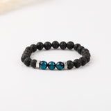 Bracelet homme - Pierre de lave - Oeil de tigre - Argent - ELTANIN