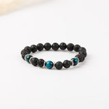 Bracelet homme - Pierre de lave - Oeil de tigre - Argent - ELTANIN