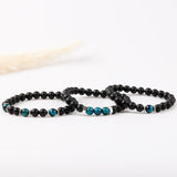 Bracelet homme - Onyx - Oeil du tigre - Argent - IZAR