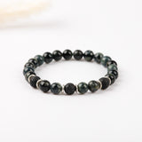 Bracelet homme - Pierre de lave - Jaspe kaki - Argent - MATAR