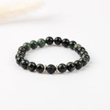 Bracelet homme - Pierre de lave - Jaspe kaki - Argent - MATAR