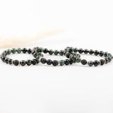 Bracelet homme - Pierre de lave - Jaspe kaki - Argent - MATAR