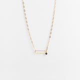 Collier - Maillon - Onyx - Plaqué or - LILY