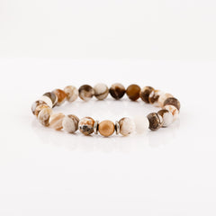 Bracelet homme - Agate - Bois - Argent - VEGA