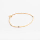 Bracelet - Perle - Cristaux - Taupe - Plaqué or - SUBTIL