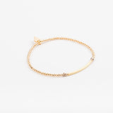 Bracelet - Perle - Cristaux - Taupe - Plaqué or - SUBTIL