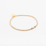 Bracelet - Perle - Cristaux - Taupe - Plaqué or - SUBTIL