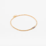 Bracelet - Perle - Cristaux - Taupe - Plaqué or - SUBTIL