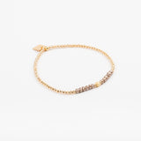 Bracelet - Perle - Cristaux - Taupe - Plaqué or - SUBTIL