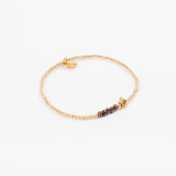 Bracelet - Perle - Cristaux - Choco - Plaqué or - SUBTIL
