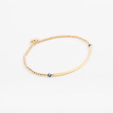 Bracelet - Perle - Cristaux - Bleu roi - Plaqué or - SUBTIL