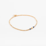 Bracelet - Perle - Cristaux - Bleu roi - Plaqué or - SUBTIL