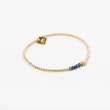 Bracelet - Perle - Cristaux - Bleu roi - Plaqué or - SUBTIL