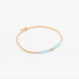 Bracelet - Perle - Cristaux - Turquoise - Plaqué or - SUBTIL