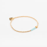 Bracelet - Perle - Cristaux - Turquoise - Plaqué or - SUBTIL