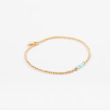 Bracelet - Perle - Cristaux - Turquoise - Plaqué or - SUBTIL