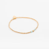 Bracelet - Perle - Cristaux - Turquoise - Plaqué or - SUBTIL