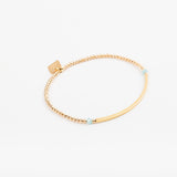 Bracelet - Perle - Cristaux - Turquoise - Plaqué or - SUBTIL