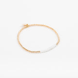 Bracelet - Perle - Cristaux - Blanc - Plaqué or - SUBTIL