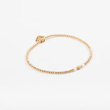 Bracelet - Perle - Cristaux - Blanc - Plaqué or - SUBTIL