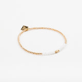 Bracelet - Perle - Cristaux - Blanc - Plaqué or - SUBTIL
