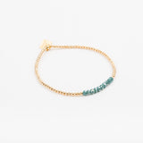 Bracelet - Perle - Cristaux - Bleu canard - Plaqué or - SUBTIL