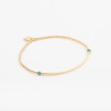 Bracelet - Perle - Cristaux - Bleu canard - Plaqué or - SUBTIL