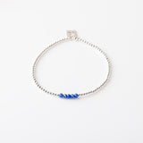 Bracelet - Perle - Cristaux - Bleu - Argent - SUBTIL