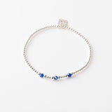 Bracelet - Perle - Cristaux - Bleu - Argent - SUBTIL