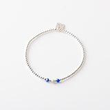 Bracelet - Perle - Cristaux - Bleu - Argent - SUBTIL