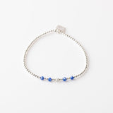 Bracelet - Perle - Cristaux - Bleu - Argent - SUBTIL
