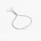 Bracelet - Cordon bleu gris - Plaqué argent - OSMOSE