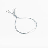 Bracelet - Cordon bleu gris - Plaqué argent - OSMOSE